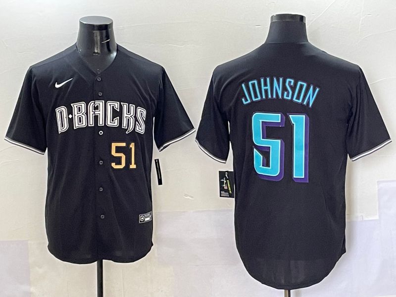 Men 2025 Arizona Diamondback #51 Johnson Black Joint Name Nike MLB Jersey style 3->arizona diamondback->MLB Jersey